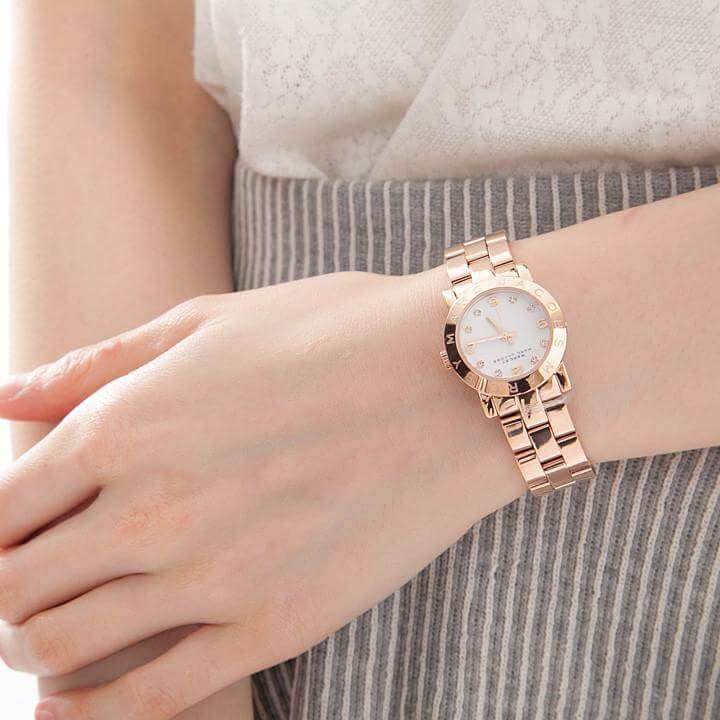 Marc Jacobs Mini Amy White Dial Rose Gold Steel Strap Watch for Women - MBM3078 Buy Now By Marc Jacobs
