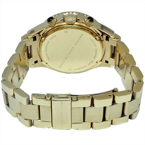 Marc Jacobs Rock Chronograph Black Dial Gold Steel Strap Watch for Women - MBM3253 Buy Now By Marc Jacobs