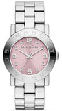 Marc Jacobs Amy Life Pink Dial Silver Steel Strap Watch for Women - MBM3300