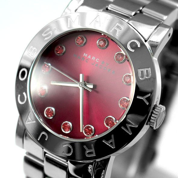 Marc Jacobs Amy Red Dial Silver Steel Strap Watch for Women - MBM3333 Buy Now By Marc Jacobs