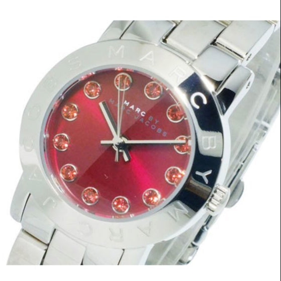Marc Jacobs Amy Red Dial Silver Steel Strap Watch for Women - MBM3335 Buy Now By Marc Jacobs