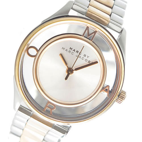 Marc Jacobs Tether Transparent White Dial Two Tone Steel Strap Watch for Women - MBM3436 Buy Now By Marc Jacobs