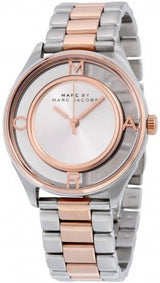Marc Jacobs Tether Transparent White Dial Two Tone Steel Strap Watch for Women - MBM3436 Buy Now By Marc Jacobs