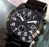 Marc Jacobs Larry Chronograph Black Dial Black Steel Strap Watch for Men - MBM5032 Buy Now By Marc Jacobs