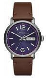 Marc Jacobs Fergus Blue Dial Brown Leather Strap Watch for Men - MBM5078