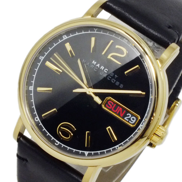Marc Jacobs Fergus Black Dial Black Leather Strap Watch for Women - MBM8651 Buy Now By Marc Jacobs