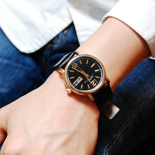 Marc Jacobs Fergus Black Dial Black Leather Strap Watch for Women - MBM8651 Buy Now By Marc Jacobs