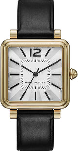 Marc Jacobs Vic Silver Dial Black Leather Strap Watch for Women - MJ1437 Buy Now By Marc Jacobs
