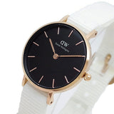 Daniel Wellington Classic Petite Dover Black Dial White NATO Strap Watch For Women - DW00100314 Buy Now By Daniel Wellington