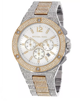 Michael Kors Lennox Pave Crystals Chronograph White Dial Two Tone Steel Strap Watch for Men - MK9150 Buy Now By Michael Kors