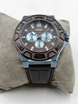 Guess Force Quartz Brown Dial Brown Leather Strap Watch For Men - W0674G5 Buy Now By Guess