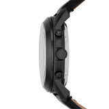 Fossil Grant Automatic Chronograph Black Dial Black Leather Strap Watch for Men - ME3028