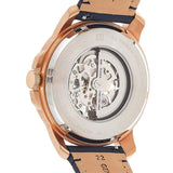 Fossil Grant Automatic Skeleton Blue Dial Blue Leather Strap Watch for Men - ME3102 Buy Now By Fossil