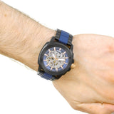Fossil Modern Machine Automatic Skeleton Blue Dial Two Tone Steel Strap Watch for Men - ME3133 Buy Now By Fossil