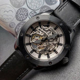 Fossil Modern Machine Automatic Skeleton Grey Dial Black Steel Strap Watch for Men - ME3134 Buy Now By Fossil