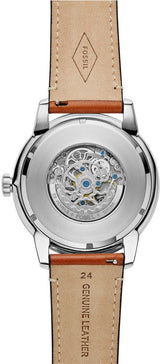 Fossil Townsman Automatic Skeleton Blue Dial Brown Leather Strap Watch for Men - ME3154 Buy Now By Fossil