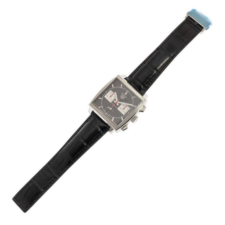 Tag Heuer Monaco Automatic Chronograph Black Dial Black Leather Strap Watch for Men - CBL2113.FC6177 Buy Now By Tag Heuer