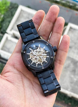 Fossil Modern Machine Automatic Skeleton Blue Dial Two Tone Steel Strap Watch for Men - ME3133 Buy Now By Fossil