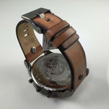 Shop Diesel Mr Daddy 2.0 Black Dial Brown Leather Strap Watch For Men - DZ7332 in USA