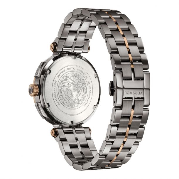 Versace Aion Chronograph Black Dial Grey Steel Strap Watch for Men - VBR050017 Buy Now By Versace
