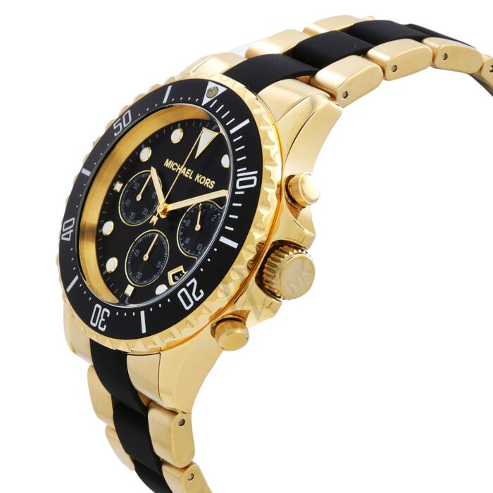 Michael Kors Everest Chronograph Black Dial Two Tone Steel Strap Watch For Men - MK8979 Buy Now By Michael Kors