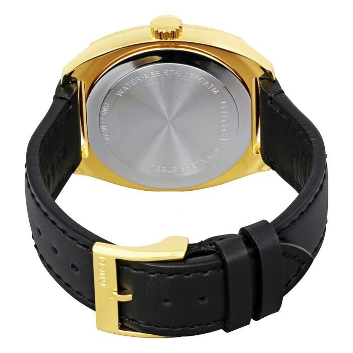 Gucci GG2570 Black Dial Black Leather Strap Watch For Men - YA142310 Buy Now By Gucci