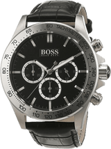 Hugo Boss Ikon Black Dial Black Leather Strap Watch for Men - 1513178 Buy Now By Hugo Boss