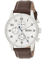 Hugo Boss Navigator White Dial Brown Leather Strap Watch for Men - 1513495 Buy Now By Hugo Boss