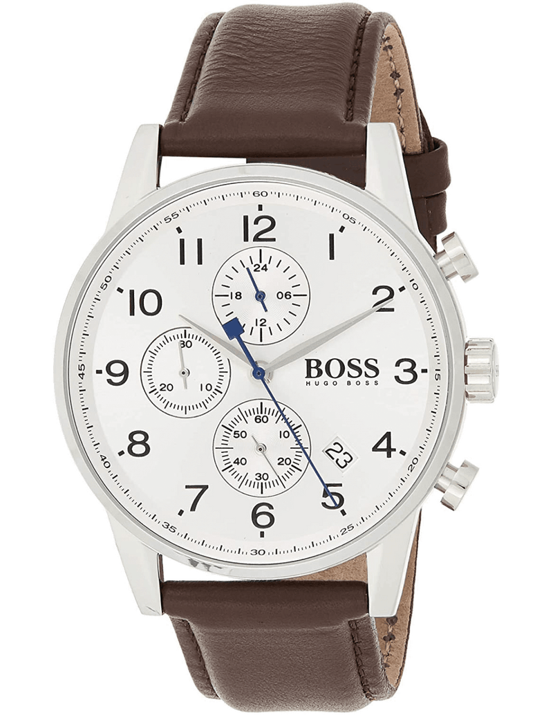 Hugo Boss Navigator White Dial Brown Leather Strap Watch for Men - 1513495 Buy Now By Hugo Boss