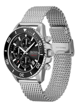 Shop Hugo Boss Ocean Edition Black Dial Silver Mesh Bracelet Watch for Men - 1513701 in USA