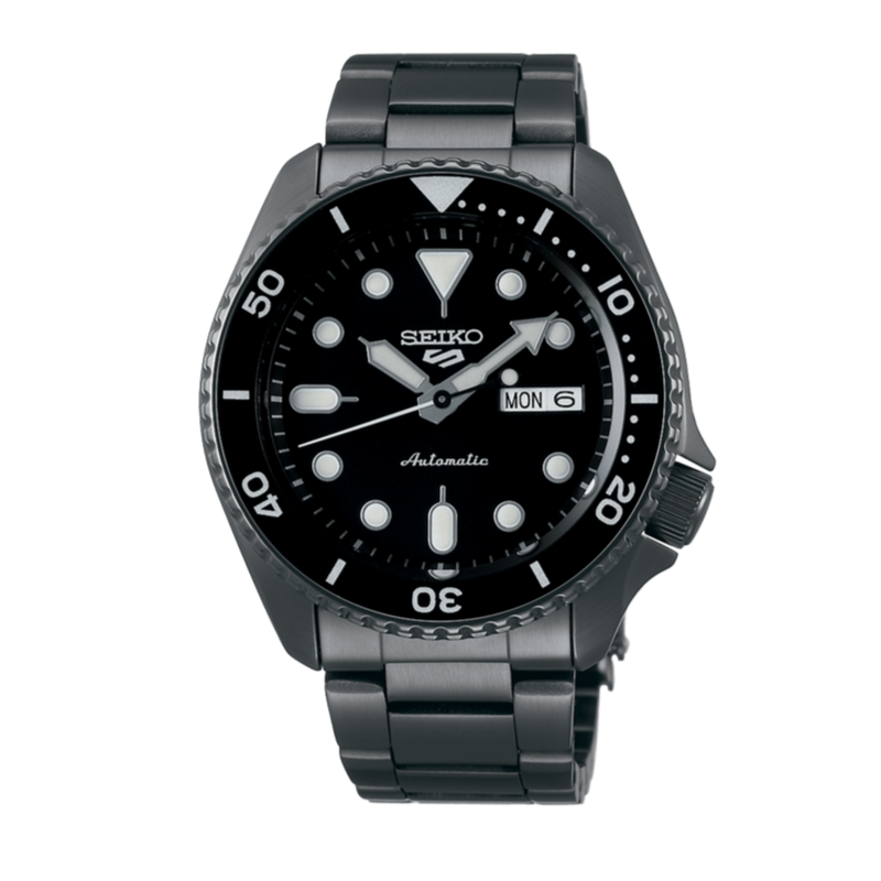 Seiko 5 Sports Automatic Black Dial Black Steel Strap Watch For Men - SRPD65K1 Buy Now By Seiko