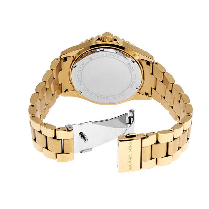 Michael Kors Everest Three Hand Mother of Pearl White Dial Gold Steel Strap Watch For Women - MK7401 Buy Now By Michael Kors