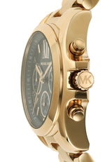 Michael Kors Bradshaw Chronograph Black Dial Gold Steel Strap Watch For Women - MK6959 Buy Now By Michael Kors