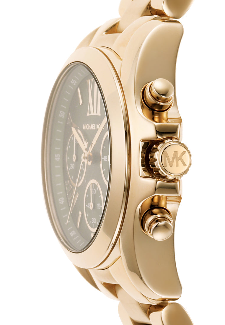 Michael Kors Bradshaw Chronograph Green Dial Gold Steel Strap Watch For Women - MK7257 Buy Now By Michael Kors