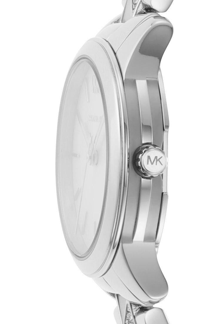Michael Kors Runway Mercer Quartz Mother of Pearl Blue Dial Silver Steel Strap Watch For Women - MK6857 Buy Now By Michael Kors
