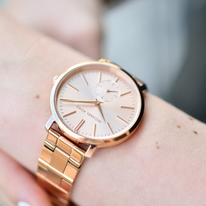 Michael Kors Jaryn Quartz Rose Gold Dial Rose Gold Steel Strap Watch For Women - MK3501