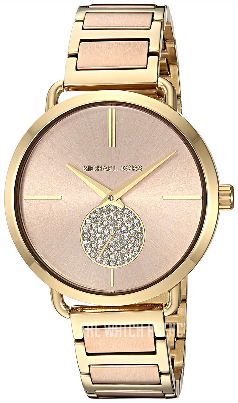 Michael Kors Portia Rose Gold Dial Two Tone Steel Strap Watch for Women - MK3706 Buy Now By Michael Kors