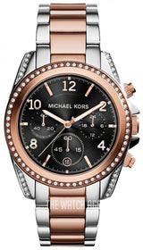 Michael Kors Blair Chronograph Black Dial Two Tone Steel Strap Watch For Women - MK6093 Buy Now By Michael Kors