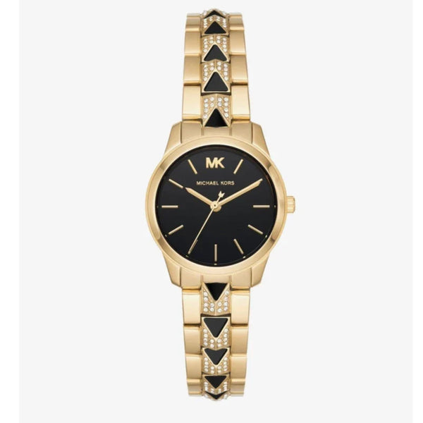 Michael Kors Runway Mercer Quartz Black Dial Two Tone Steel Strap Watch For Women - MK6672 Buy Now By Michael Kors