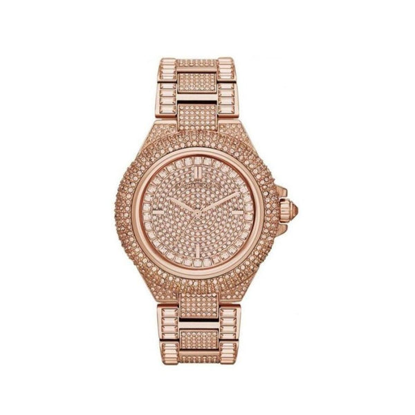 Shop Michael Kors Camille Crystal Rose Gold Dial Rose Gold Steel Strap Watch for Women - MK5862 in USA