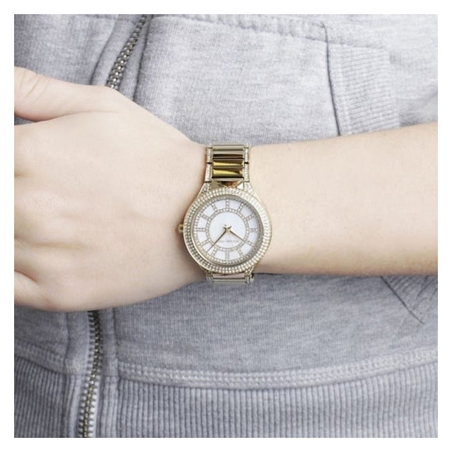Michael Kors Kerry Mother of Pearl Dial Gold Steel Strap Watch for Women - MK3312 Buy Now By Michael Kors