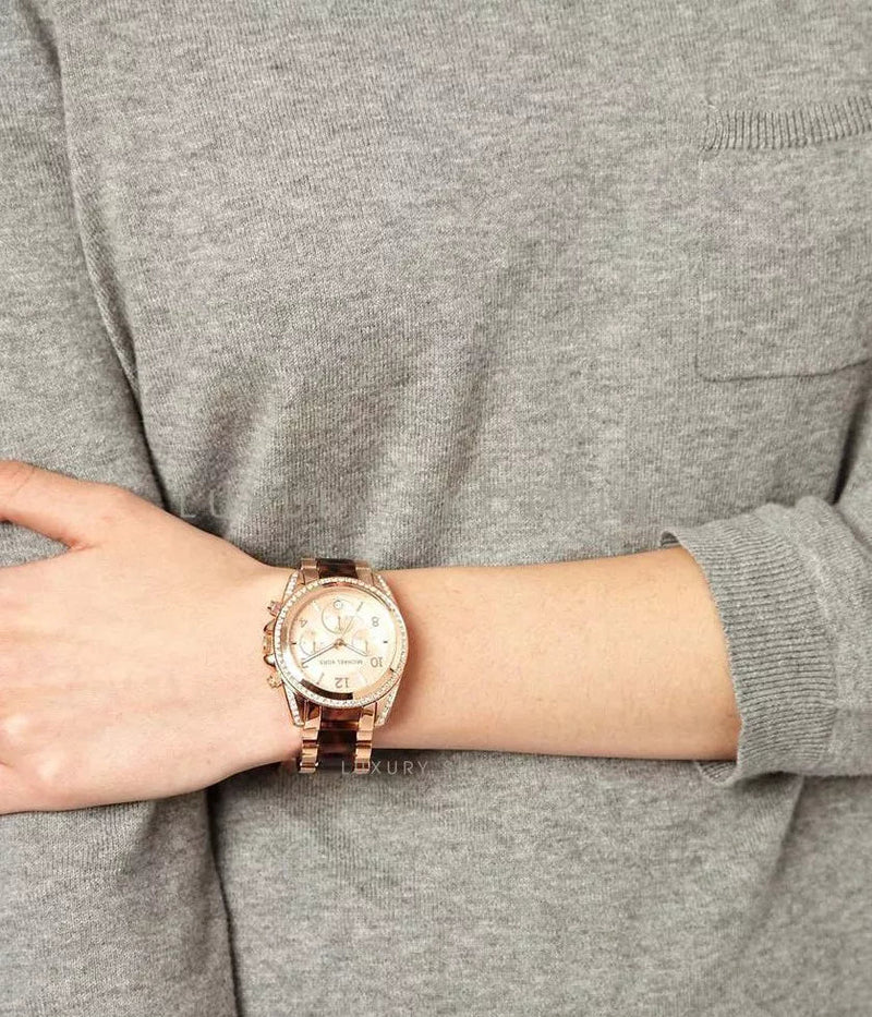 Michael Kors Blair Rose Gold Dial Two Tone Steel Strap Watch For Women - MK5859 Buy Now By Michael Kors