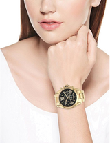 Michael Kors Bradshaw Black Dial Gold Steel Strap Watch for Women - MK5739 Buy Now By Michael Kors
