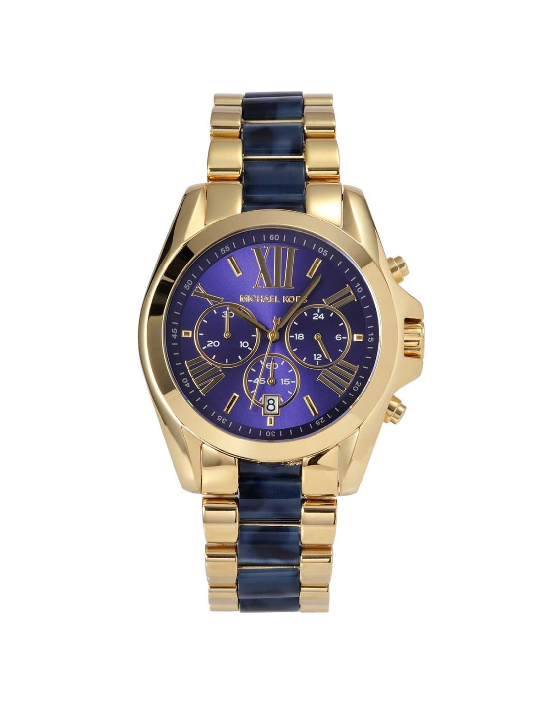 Michael Kors Bradshaw Navy Blue Dial Two Tone Steel Strap Watch for Women - MK6268