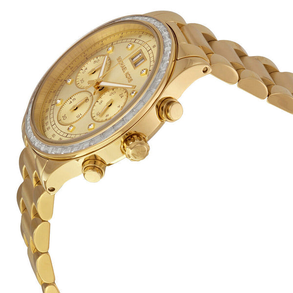 Michael Kors Brinkley Diamonds Gold Dial Gold Steel Strap Watch for Women - MK6187 Buy Now By Michael Kors