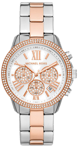 Michael Kors Bryn Pavé White Dial Two Tone Steel Strap Watch For Women - MK7201 Buy Now By Michael Kors