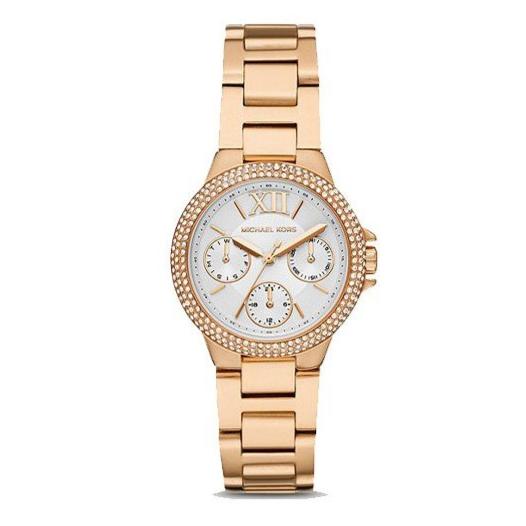 Michael Kors Mini Camille Chronograph White Dial Rose Gold Steel Strap Watch For Women - MK6844 Buy Now By Michael Kors