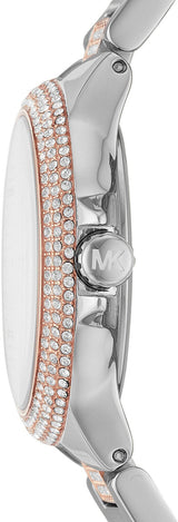 Shop Michael Kors Camille Multifunction White Dial Two Tone Steel Strap Watch For Women - MK6846 in USA