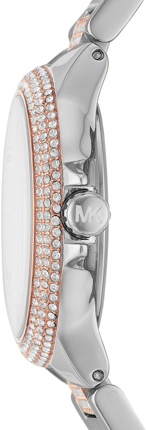Shop Michael Kors Camille Multifunction White Dial Two Tone Steel Strap Watch For Women - MK6846 in USA