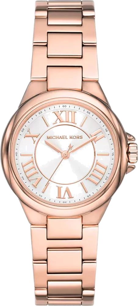 Shop Michael Kors Camille Quartz White Dial Rose Gold Steel Strap Watch For Women - MK7256 in USA